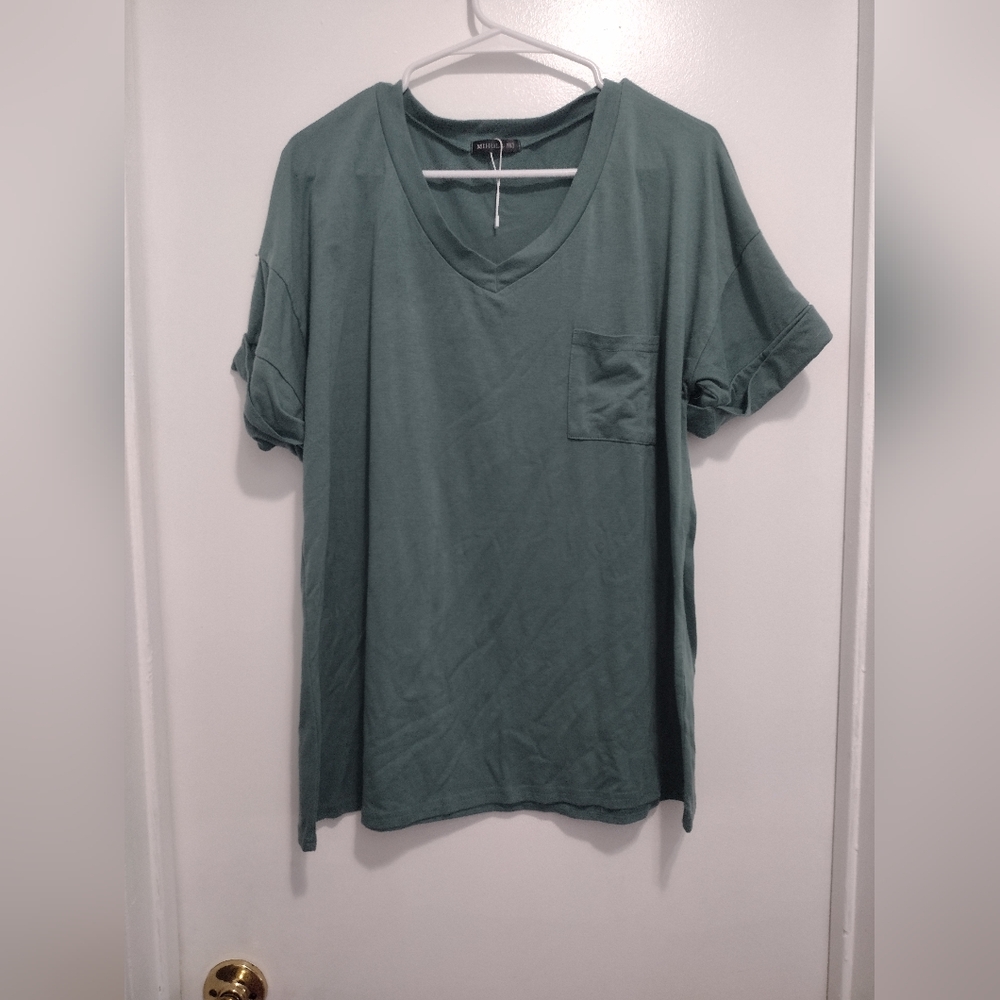 Miholl Green Short Sleeve Shirt Size XL